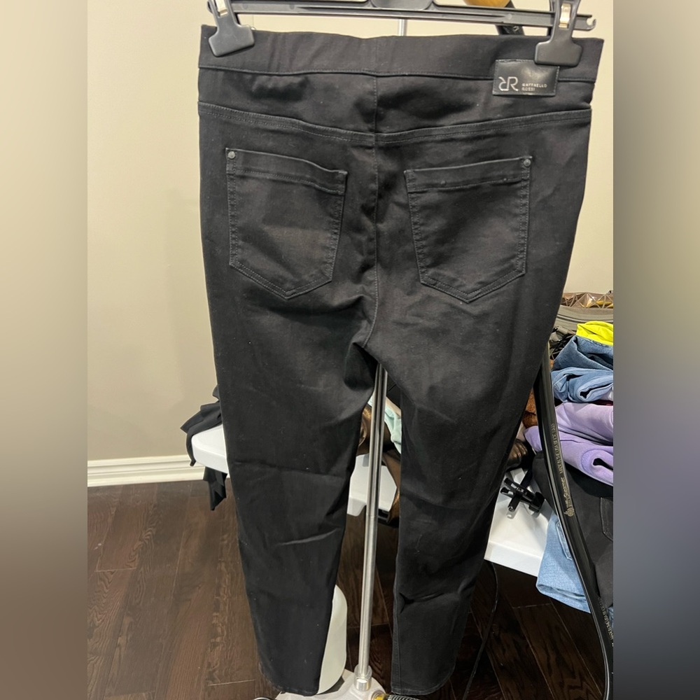 Raffaelo Rossi - Black Denim Jeans/Leggings - No Fly, Slip-On, Elasticated Waist